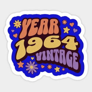 Year 1964 vintage, 60th birthday, 1964, vintage, turning 60, awsome 60th, birthday gift, best year Sticker